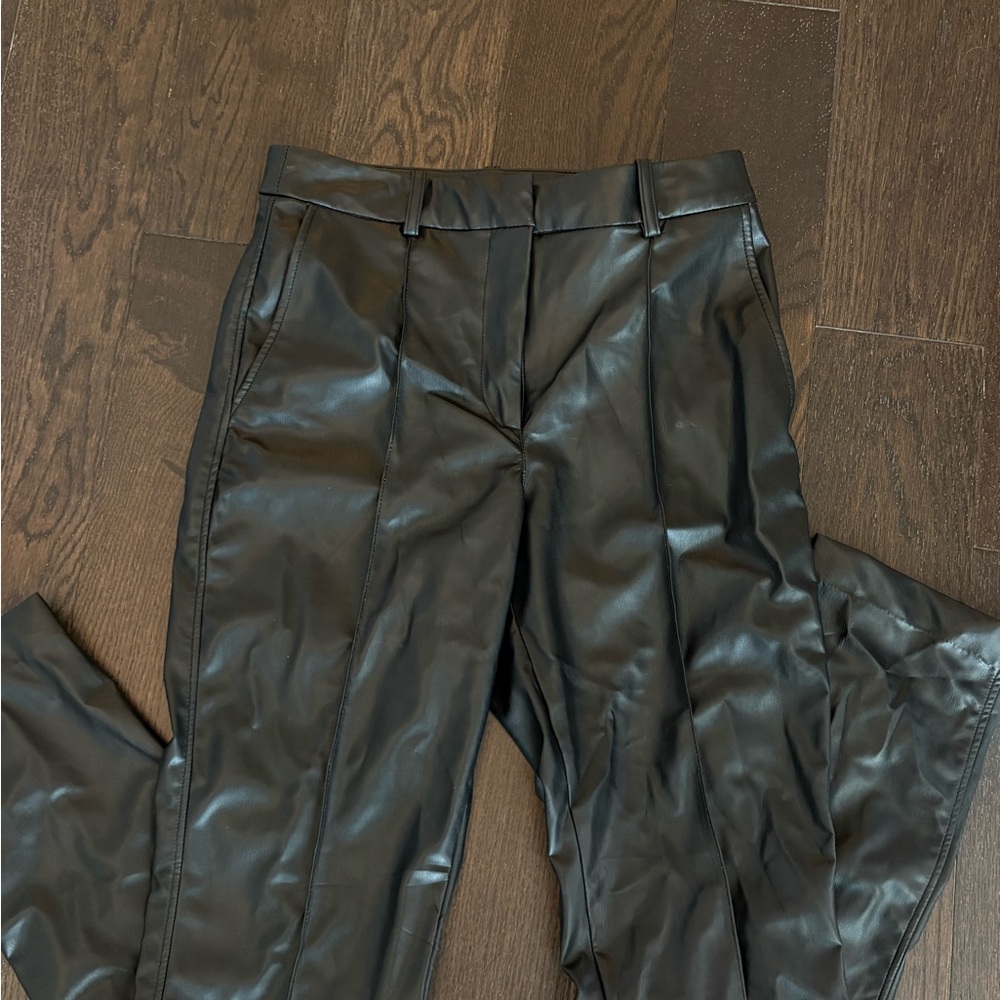 H&M Sleek Black Faux Leather Pants